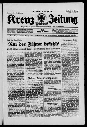 Kreuz-Zeitung vom 26.06.1934