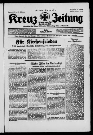 Kreuz-Zeitung vom 10.07.1934