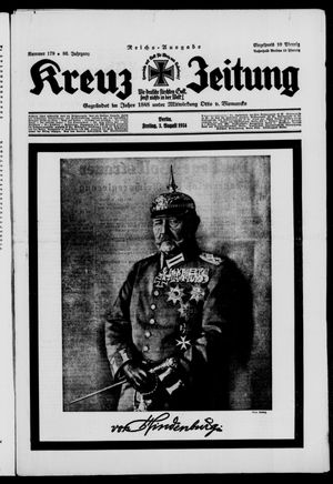 Kreuz-Zeitung vom 03.08.1934