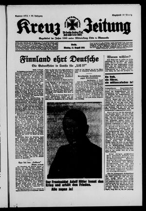Kreuz-Zeitung vom 13.08.1934