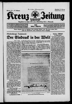Kreuz-Zeitung vom 17.08.1934