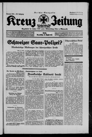 Kreuz-Zeitung on Aug 30, 1934