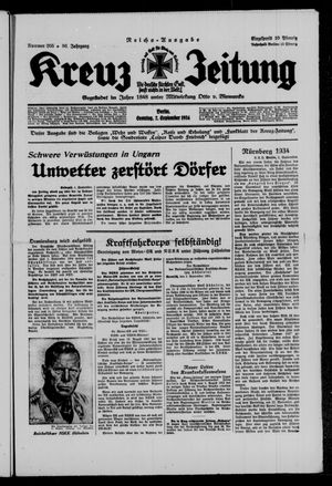 Kreuz-Zeitung vom 02.09.1934