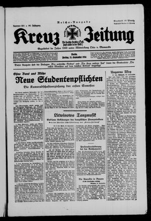 Kreuz-Zeitung on Sep 21, 1934