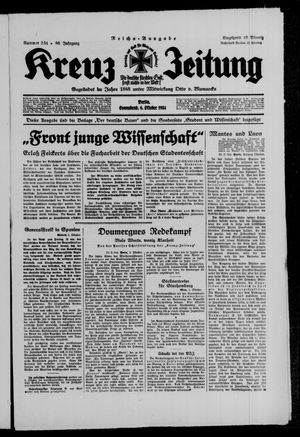 Kreuz-Zeitung vom 06.10.1934
