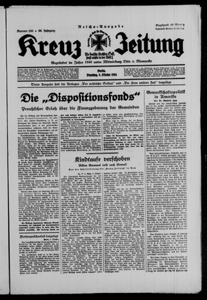 Kreuz-Zeitung vom 09.10.1934