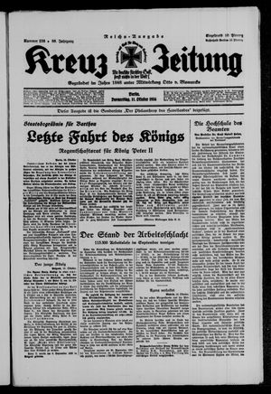 Kreuz-Zeitung vom 11.10.1934