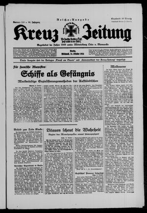 Kreuz-Zeitung vom 24.10.1934