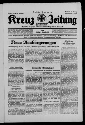 Kreuz-Zeitung vom 04.11.1934