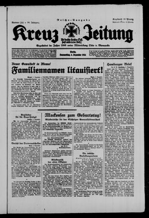 Kreuz-Zeitung vom 06.12.1934