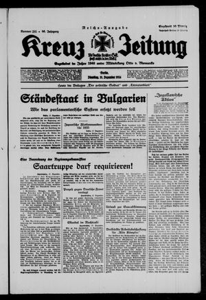 Kreuz-Zeitung vom 18.12.1934