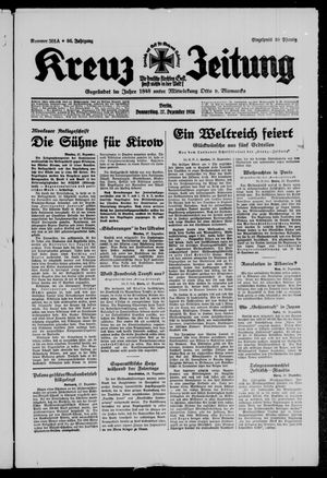 Kreuz-Zeitung vom 27.12.1934