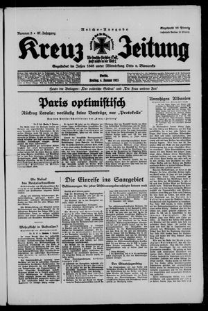 Kreuz-Zeitung vom 04.01.1935