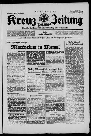 Kreuz-Zeitung vom 06.01.1935