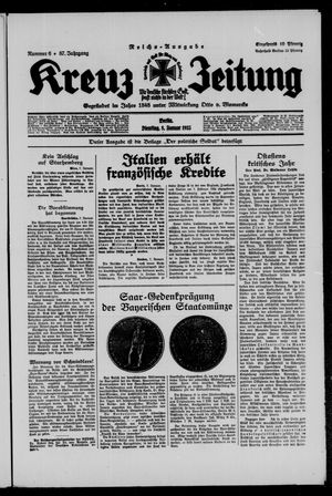 Kreuz-Zeitung vom 08.01.1935