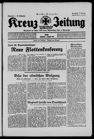 Kreuz-Zeitung vom 09.01.1935