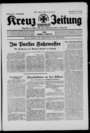 Kreuz-Zeitung vom 12.01.1935