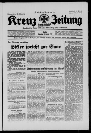Kreuz-Zeitung vom 15.01.1935