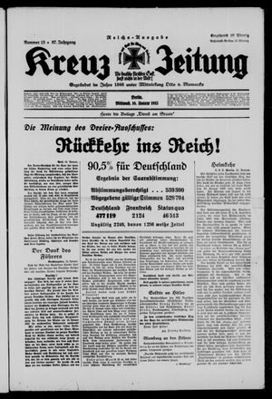 Kreuz-Zeitung vom 16.01.1935