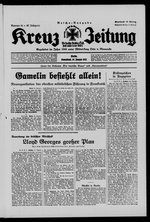 Kreuz-Zeitung vom 19.01.1935