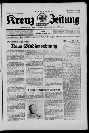 Kreuz-Zeitung vom 20.01.1935