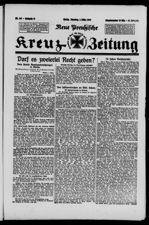 Neue preussische Kreuz-Zeitung vom 05.03.1929