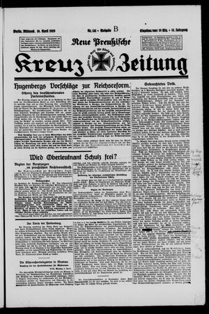 Neue preussische Kreuz-Zeitung vom 10.04.1929