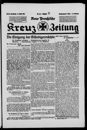 Neue preussische Kreuz-Zeitung vom 13.04.1929