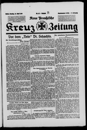 Neue preussische Kreuz-Zeitung vom 16.04.1929