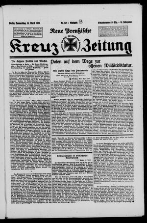 Neue preussische Kreuz-Zeitung vom 18.04.1929