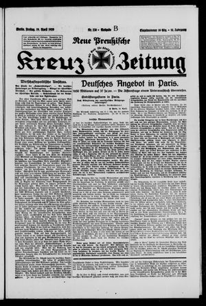 Neue preussische Kreuz-Zeitung vom 19.04.1929