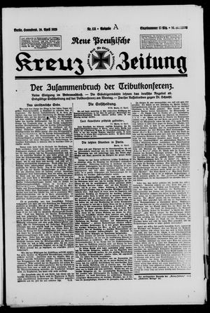 Neue preussische Kreuz-Zeitung vom 20.04.1929