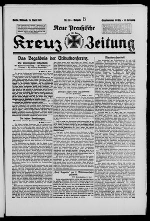 Neue preussische Kreuz-Zeitung vom 24.04.1929