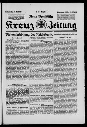 Neue preussische Kreuz-Zeitung vom 26.04.1929
