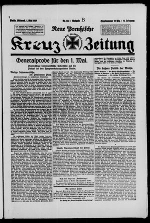 Neue preussische Kreuz-Zeitung vom 01.05.1929