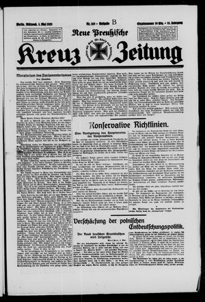 Neue preussische Kreuz-Zeitung vom 08.05.1929