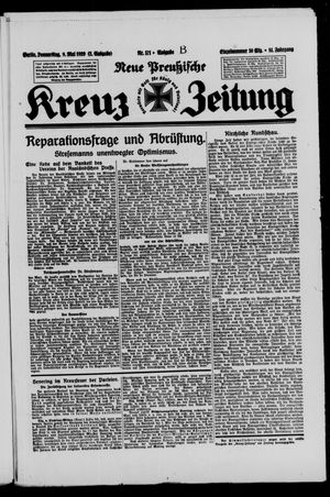 Neue preussische Kreuz-Zeitung vom 09.05.1929