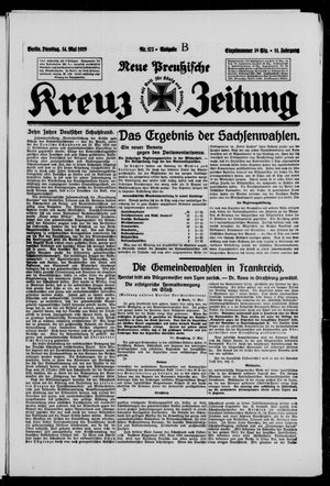 Neue preussische Kreuz-Zeitung vom 14.05.1929