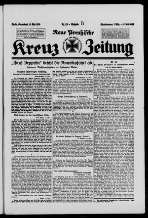 Neue preussische Kreuz-Zeitung vom 18.05.1929