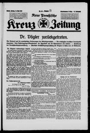 Neue preussische Kreuz-Zeitung on May 24, 1929