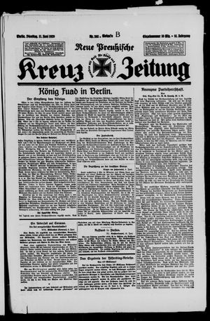 Neue preussische Kreuz-Zeitung vom 11.06.1929
