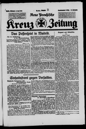 Neue preussische Kreuz-Zeitung vom 12.06.1929