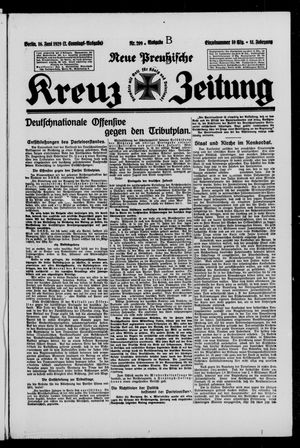 Neue preussische Kreuz-Zeitung vom 16.06.1929