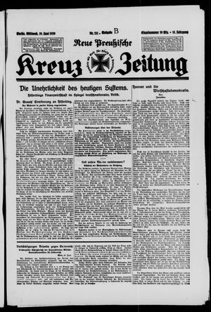 Neue preussische Kreuz-Zeitung vom 19.06.1929