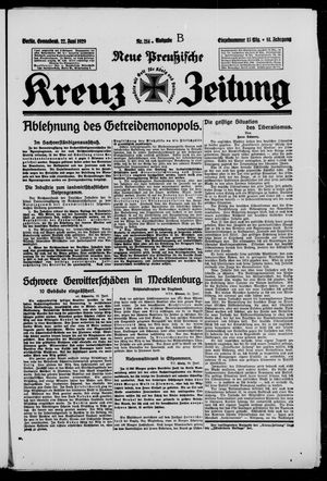 Neue preussische Kreuz-Zeitung vom 22.06.1929