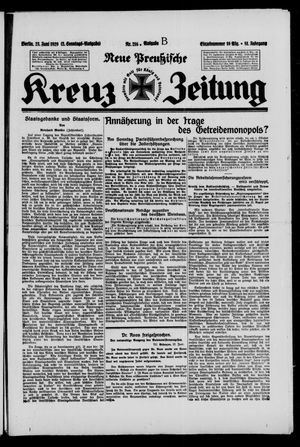 Neue preussische Kreuz-Zeitung vom 23.06.1929