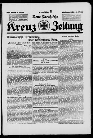 Neue preussische Kreuz-Zeitung vom 26.06.1929
