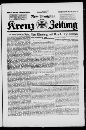 Neue preussische Kreuz-Zeitung vom 30.06.1929