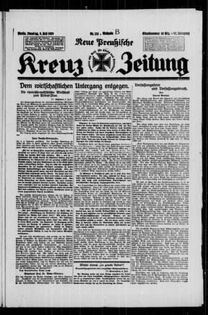 Neue preussische Kreuz-Zeitung vom 09.07.1929