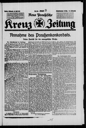 Neue preussische Kreuz-Zeitung vom 10.07.1929